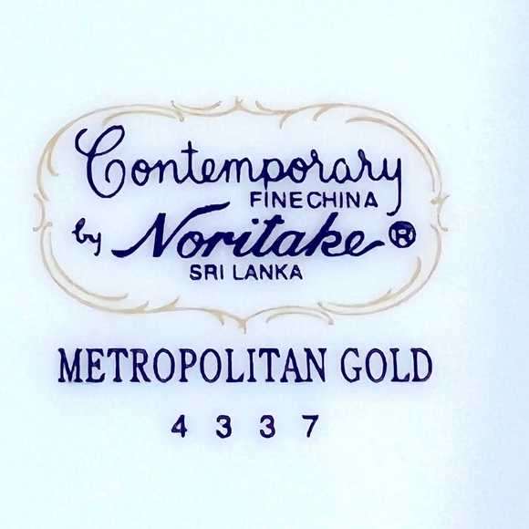 15 PC Noritake Metropolitan GOLD 4337  Set Dinnerware Sirilanka GOLD White - Picture 15 of 15